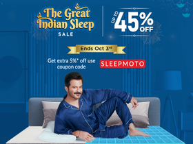 The Great Indian Sleep Sale: Get Up to 45% OFF + Extra 5% OFF on Sitewide